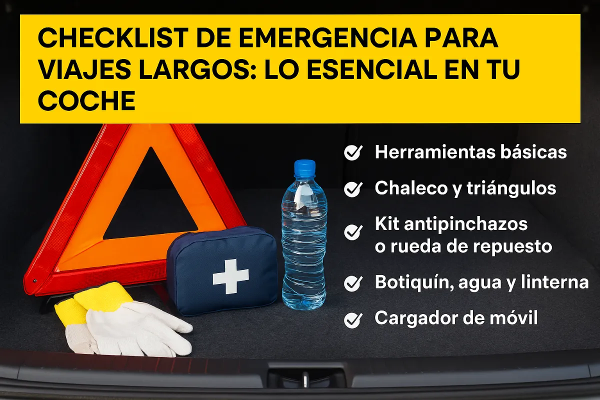 Checklist de emergencia para viajes largos: Lo esencial en tu coche