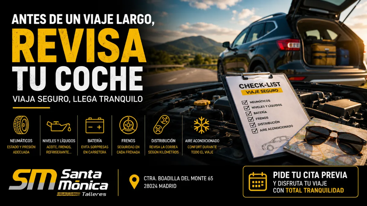 ¿Por qué es importante revisar el coche antes de un viaje largo?