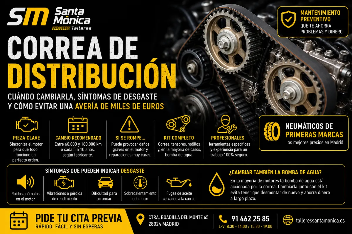 Correa de distribución: cuándo cambiarla, síntomas de desgaste y cómo evitar una avería de miles de euros