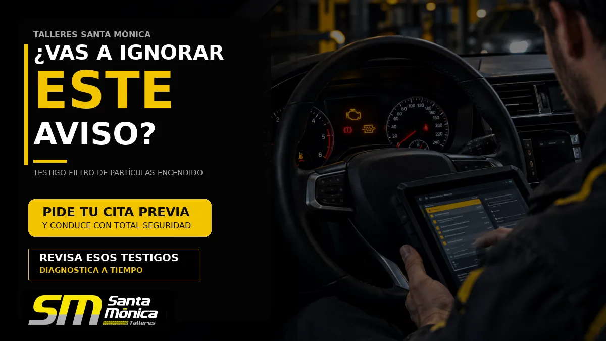 Testigo del filtro de partículas encendido: qué significa y cuándo acudir al taller